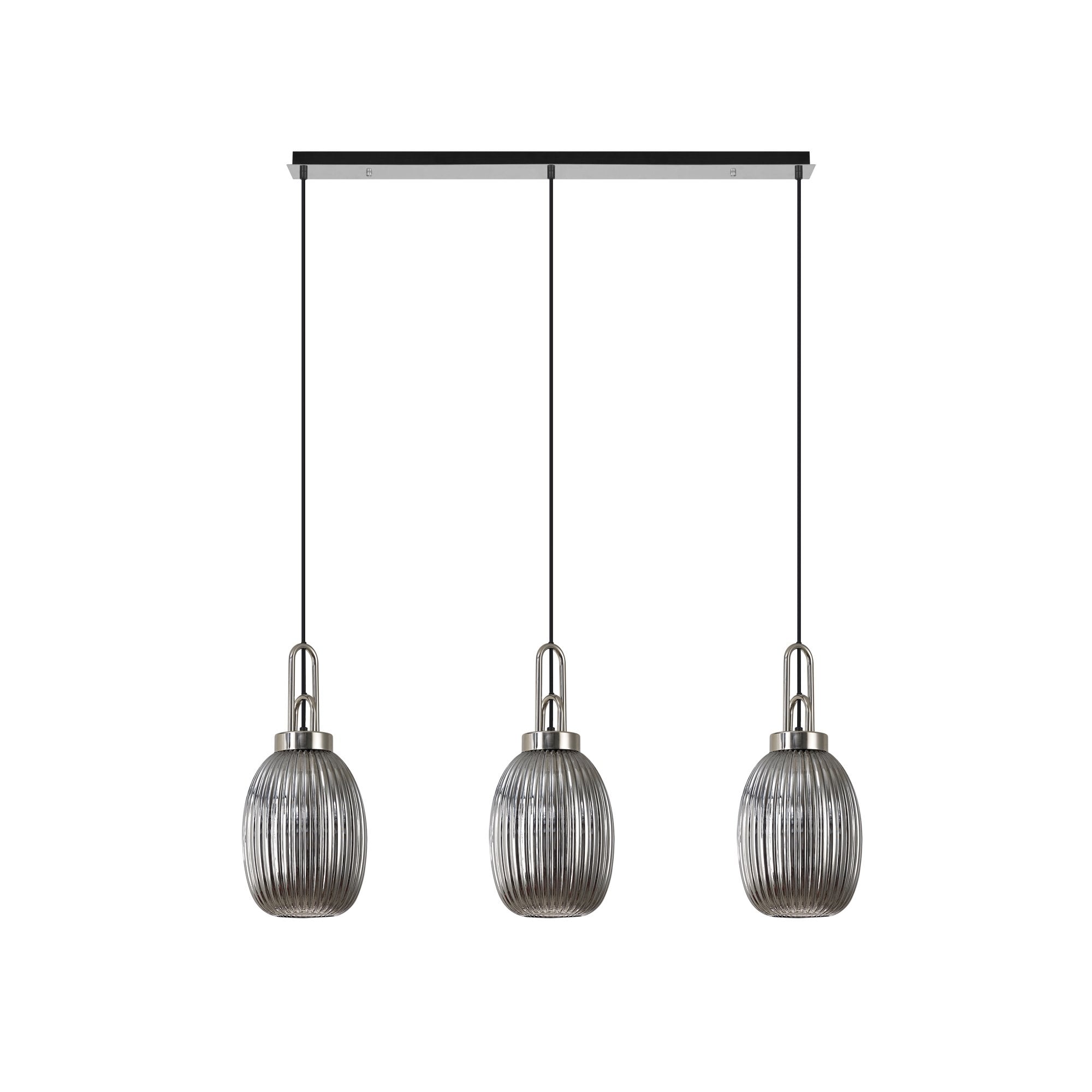 NLK05929 Acme 3 Light Linear Pendant Polished Nickel Matt Black