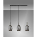 NLK05929 Acme 3 Light Linear Pendant Polished Nickel Matt Black