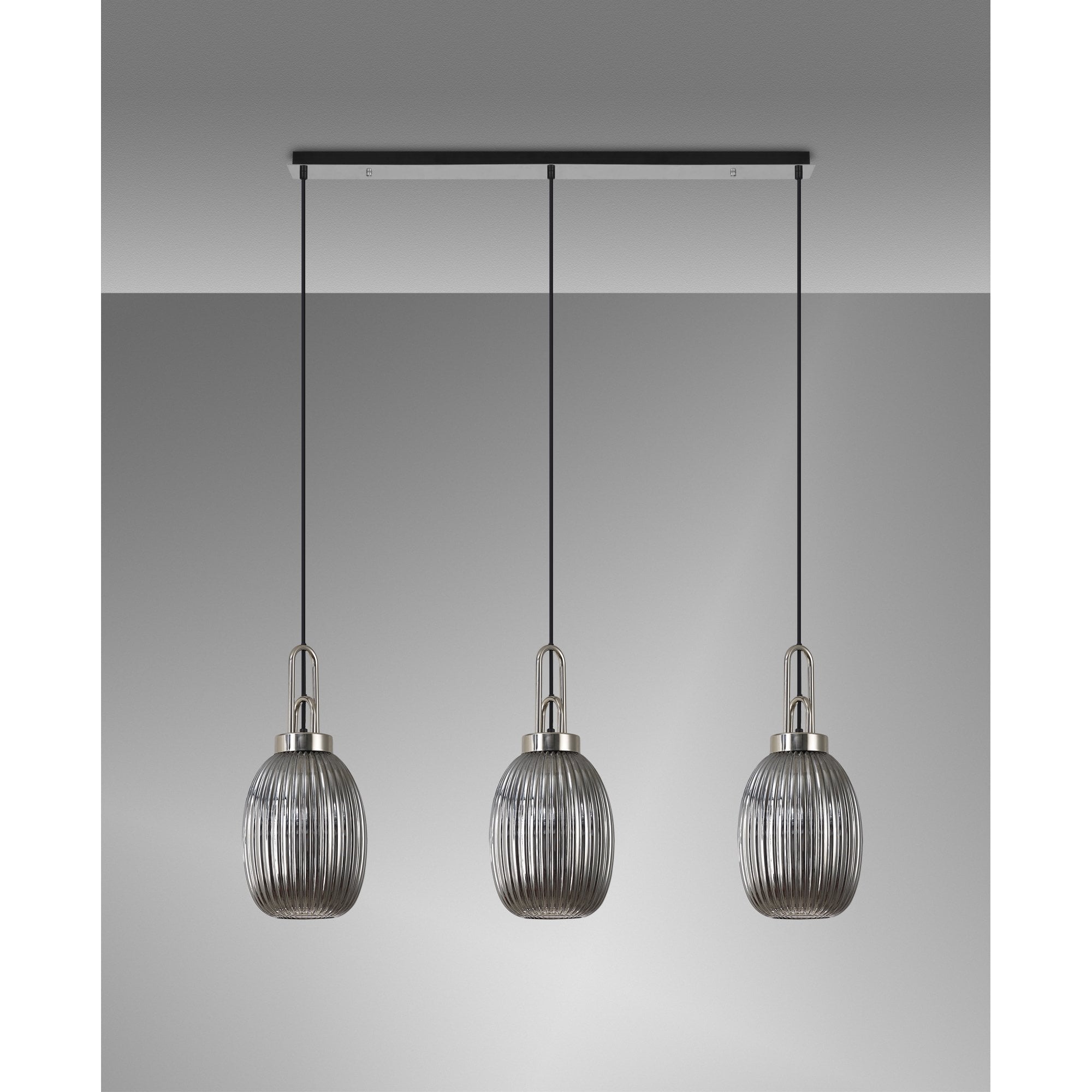 NLK05929 Acme 3 Light Linear Pendant Polished Nickel Matt Black