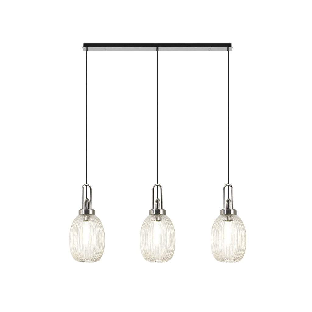 NLK05939 Acme 3 Light Linear Pendant Polished Nickel Matt Black