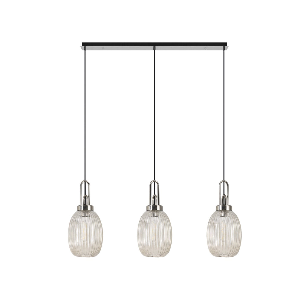 NLK05939 Acme 3 Light Linear Pendant Polished Nickel Matt Black