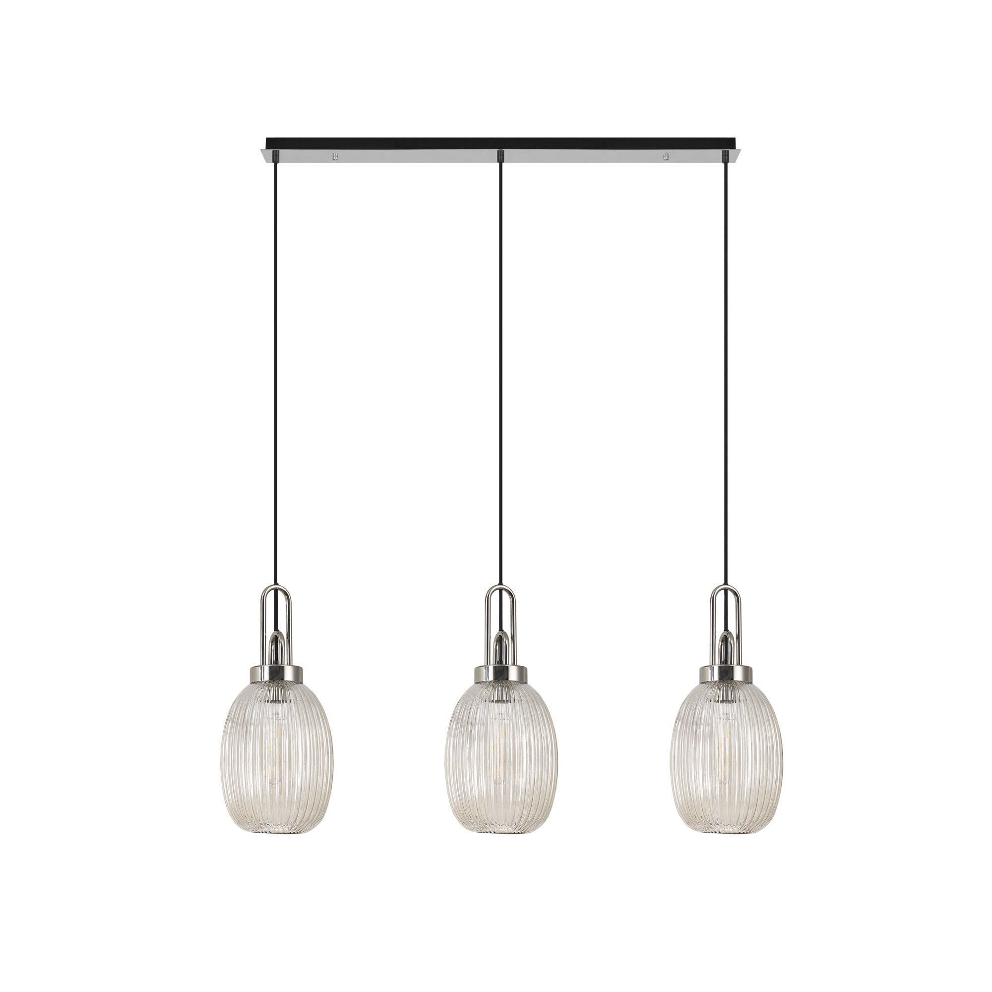 NLK05939 Acme 3 Light Linear Pendant Polished Nickel Matt Black
