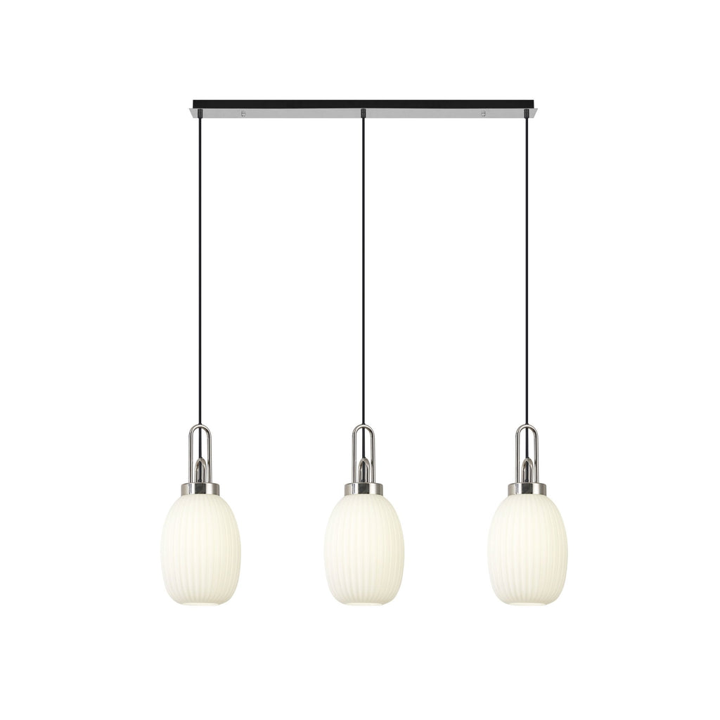 NLK05949 Acme 3 Light Linear Pendant Polished Nickel Matt Black