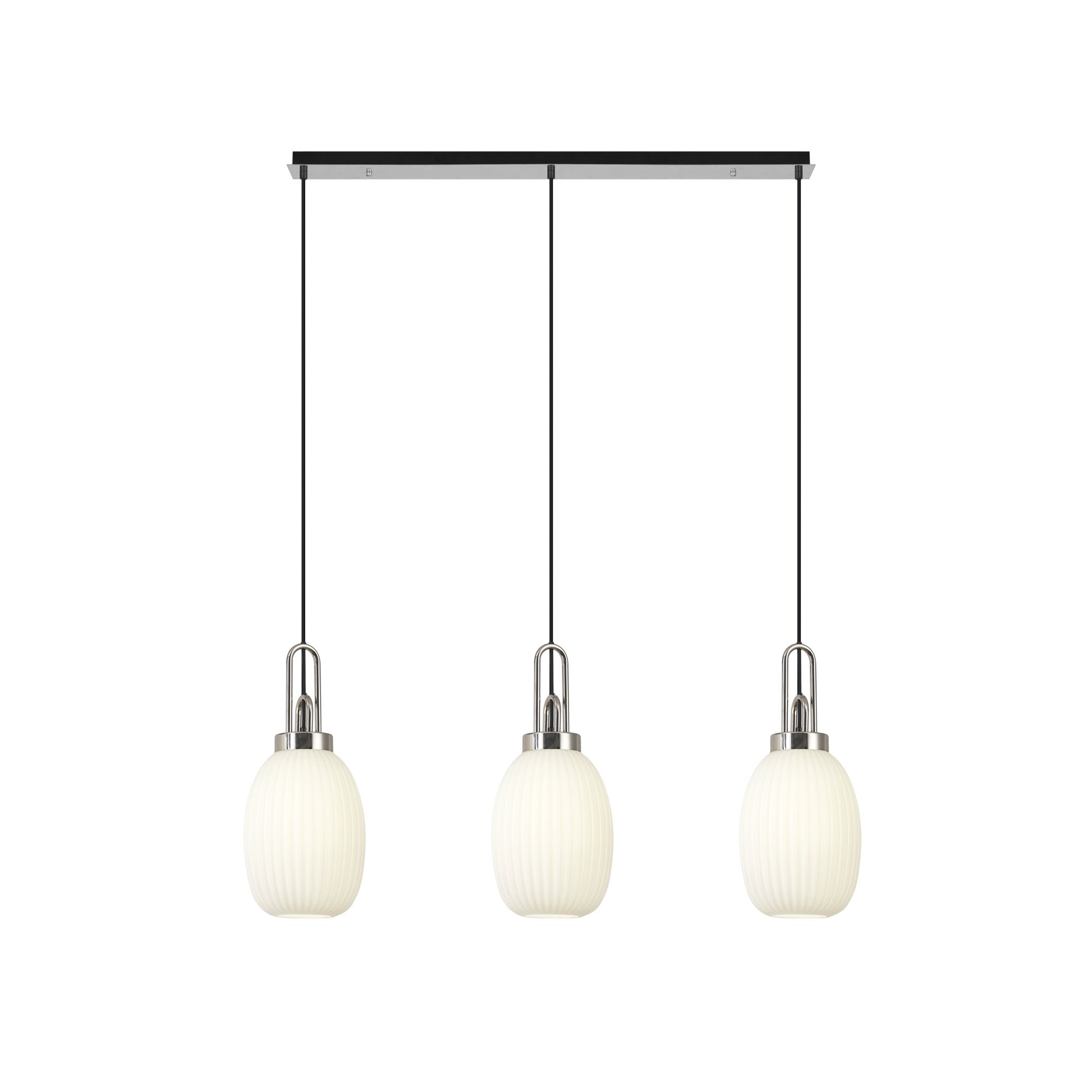 NLK05949 Acme 3 Light Linear Pendant Polished Nickel Matt Black