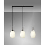 NLK05949 Acme 3 Light Linear Pendant Polished Nickel Matt Black