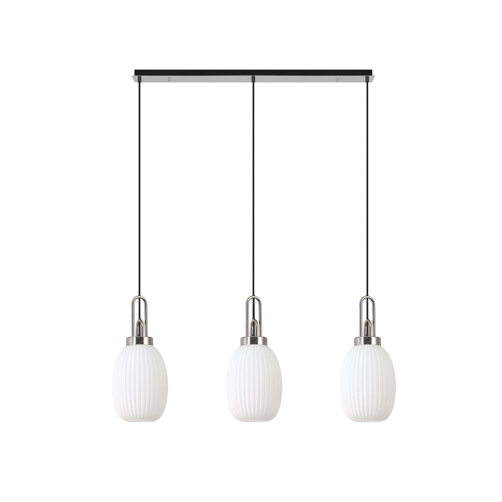 NLK05949 Acme 3 Light Linear Pendant Polished Nickel Matt Black