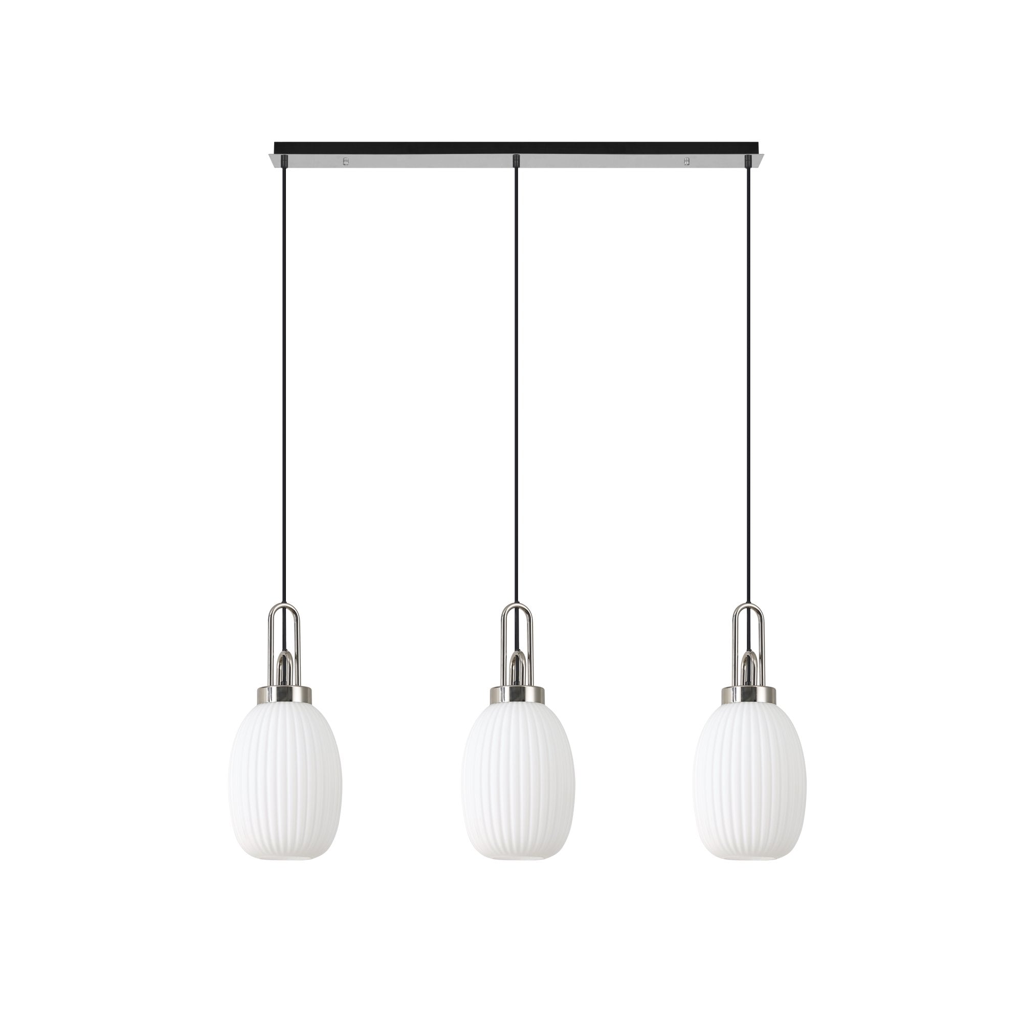 NLK05949 Acme 3 Light Linear Pendant Polished Nickel Matt Black