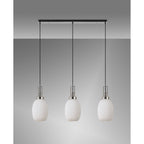 NLK05949 Acme 3 Light Linear Pendant Polished Nickel Matt Black