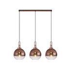 NLK05959 Amsterdam 3 Light Linear Pendant Copper Matt Black