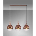 NLK05959 Amsterdam 3 Light Linear Pendant Copper Matt Black