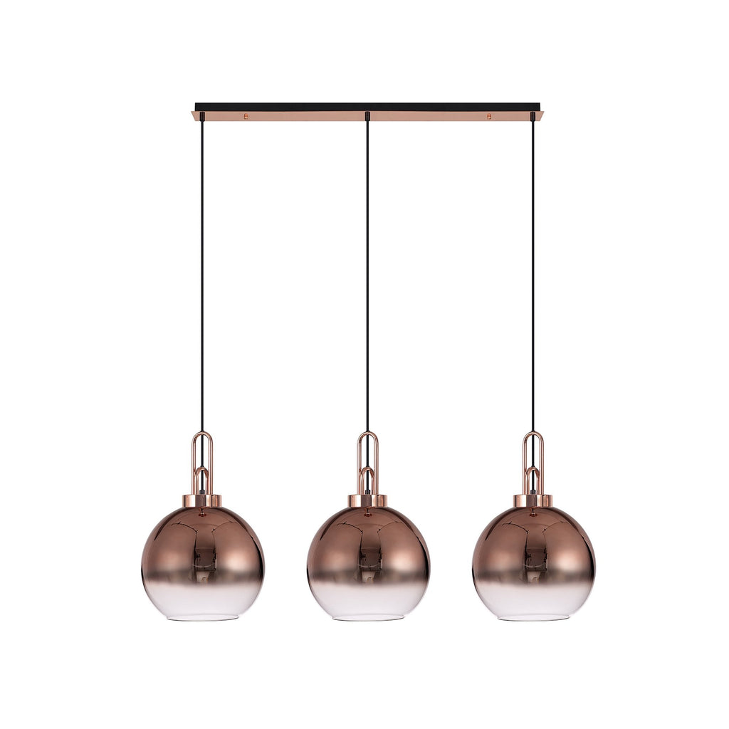 NLK05959 Amsterdam 3 Light Linear Pendant Copper Matt Black