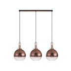 NLK05959 Amsterdam 3 Light Linear Pendant Copper Matt Black