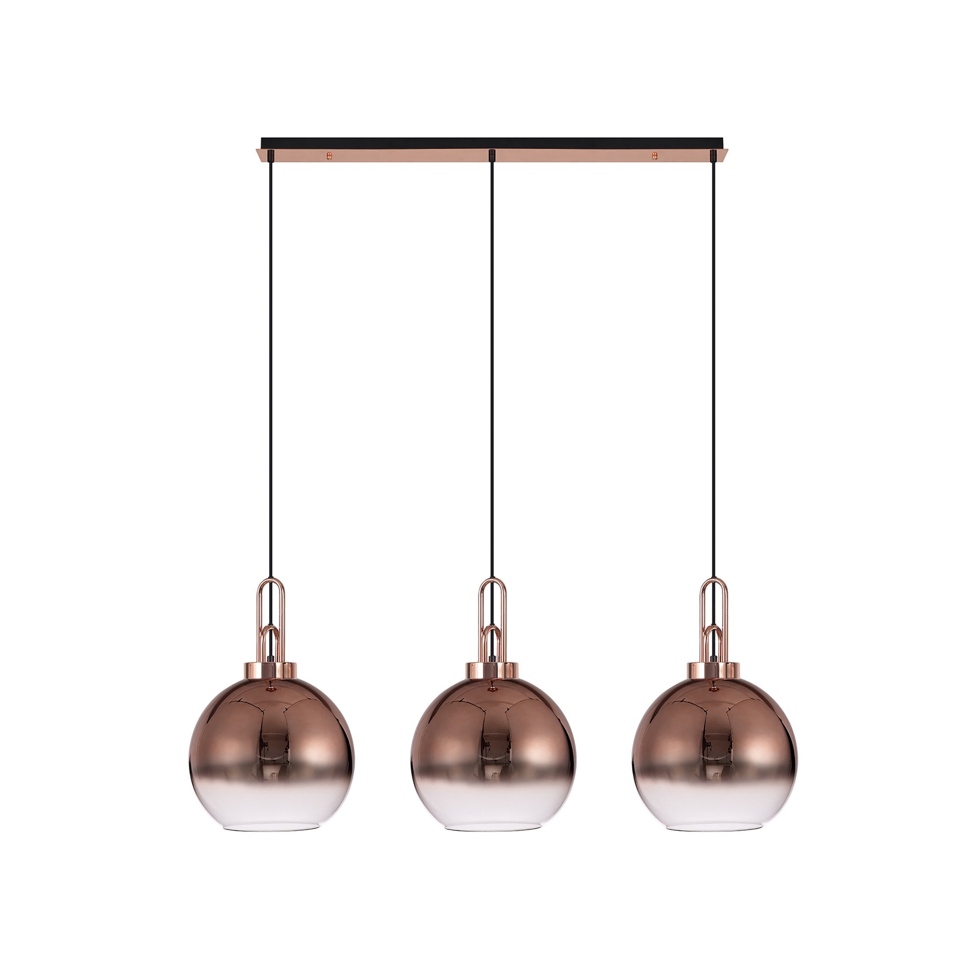 NLK05959 Amsterdam 3 Light Linear Pendant Copper Matt Black