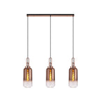 NLK05969 Amsterdam 3 Light Linear Pendant Copper Matt Black