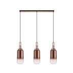 NLK05969 Amsterdam 3 Light Linear Pendant Copper Matt Black
