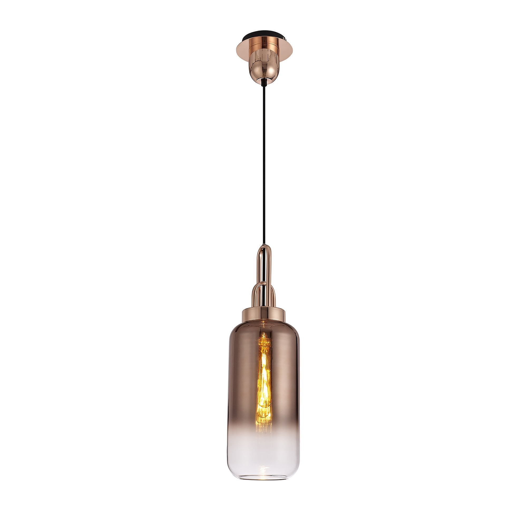 NLK05969 Amsterdam 3 Light Linear Pendant Copper Matt Black