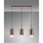 NLK05969 Amsterdam 3 Light Linear Pendant Copper Matt Black