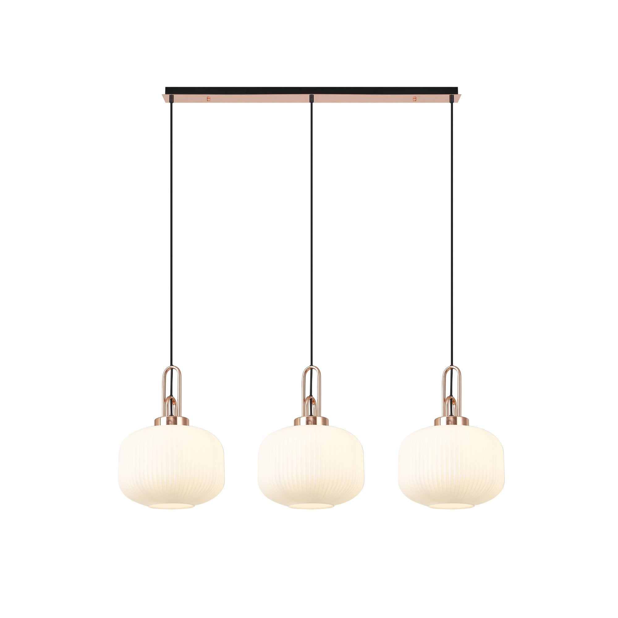 NLK05979 Amsterdam 3 Light Linear Pendant Copper Matt Black