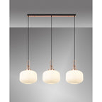 NLK05979 Amsterdam 3 Light Linear Pendant Copper Matt Black