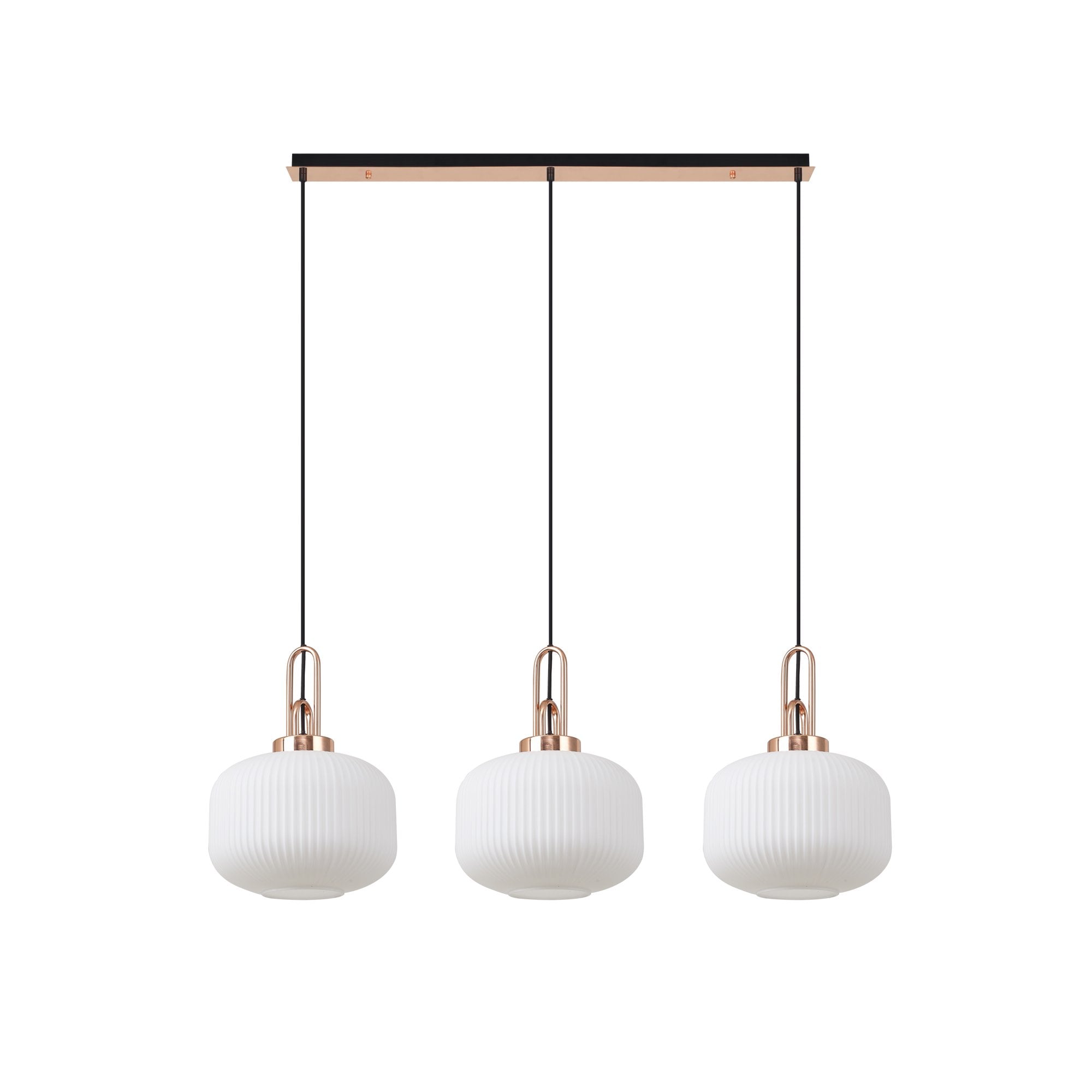 NLK05979 Amsterdam 3 Light Linear Pendant Copper Matt Black