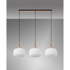 NLK05979 Amsterdam 3 Light Linear Pendant Copper Matt Black
