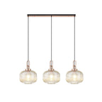 NLK05999 Amsterdam 3 Light Linear Pendant Copper Matt Black