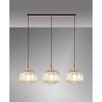NLK05999 Amsterdam 3 Light Linear Pendant Copper Matt Black