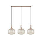 NLK05999 Amsterdam 3 Light Linear Pendant Copper Matt Black