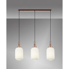 NLK06009 Amsterdam 3 Light Linear Pendant Copper Matt Black