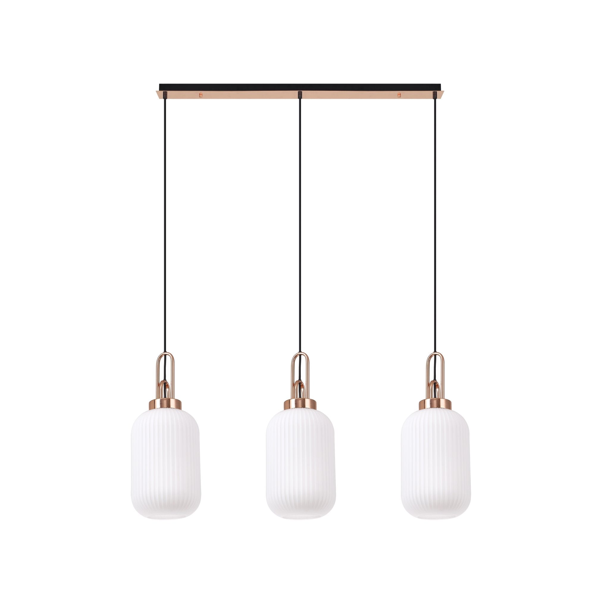 NLK06009 Amsterdam 3 Light Linear Pendant Copper Matt Black