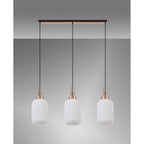 NLK06009 Amsterdam 3 Light Linear Pendant Copper Matt Black
