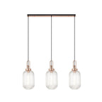 NLK06019 Amsterdam 3 Light Linear Pendant Copper Matt Black