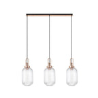NLK06019 Amsterdam 3 Light Linear Pendant Copper Matt Black
