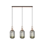 NLK06029 Amsterdam 3 Light Linear Pendant Copper Matt Black
