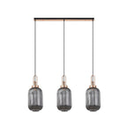 NLK06029 Amsterdam 3 Light Linear Pendant Copper Matt Black