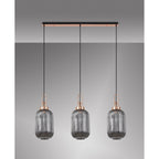 NLK06029 Amsterdam 3 Light Linear Pendant Copper Matt Black