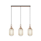 NLK06039 Amsterdam 3 Light Linear Pendant Copper Matt Black