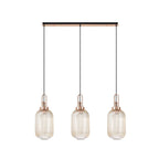 NLK06039 Amsterdam 3 Light Linear Pendant Copper Matt Black