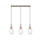 NLK06049 Amsterdam 3 Light Linear Pendant Copper Matt Black