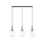 NLK06049 Amsterdam 3 Light Linear Pendant Copper Matt Black