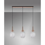 NLK06049 Amsterdam 3 Light Linear Pendant Copper Matt Black
