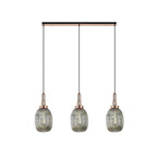 NLK06059 Amsterdam 3 Light Linear Pendant Copper Matt Black