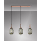 NLK06059 Amsterdam 3 Light Linear Pendant Copper Matt Black