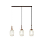 NLK06069 Amsterdam 3 Light Linear Pendant Copper Matt Black