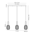 NLK06069 Amsterdam 3 Light Linear Pendant Copper Matt Black