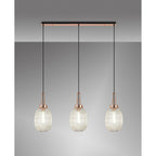 NLK06069 Amsterdam 3 Light Linear Pendant Copper Matt Black