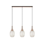 NLK06069 Amsterdam 3 Light Linear Pendant Copper Matt Black