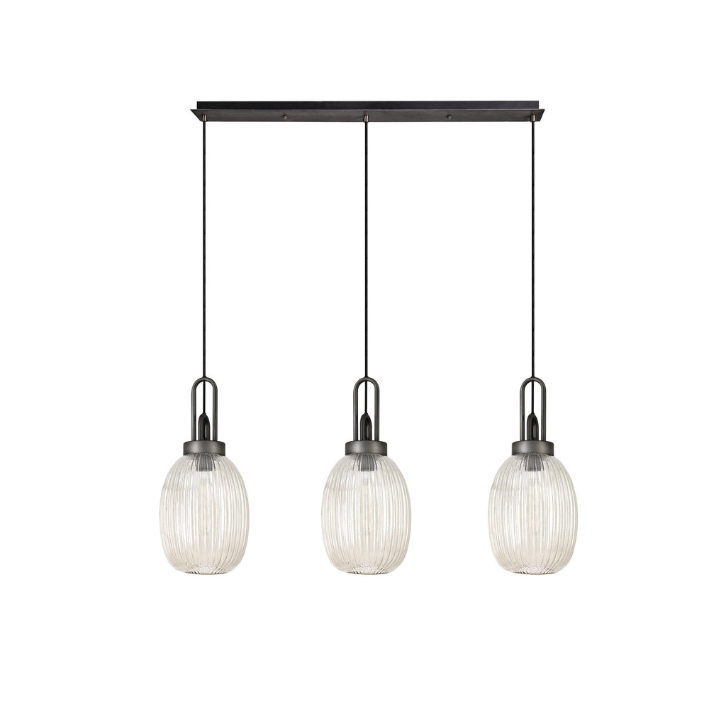 NLK06069 Amsterdam 3 Light Linear Pendant Copper Matt Black