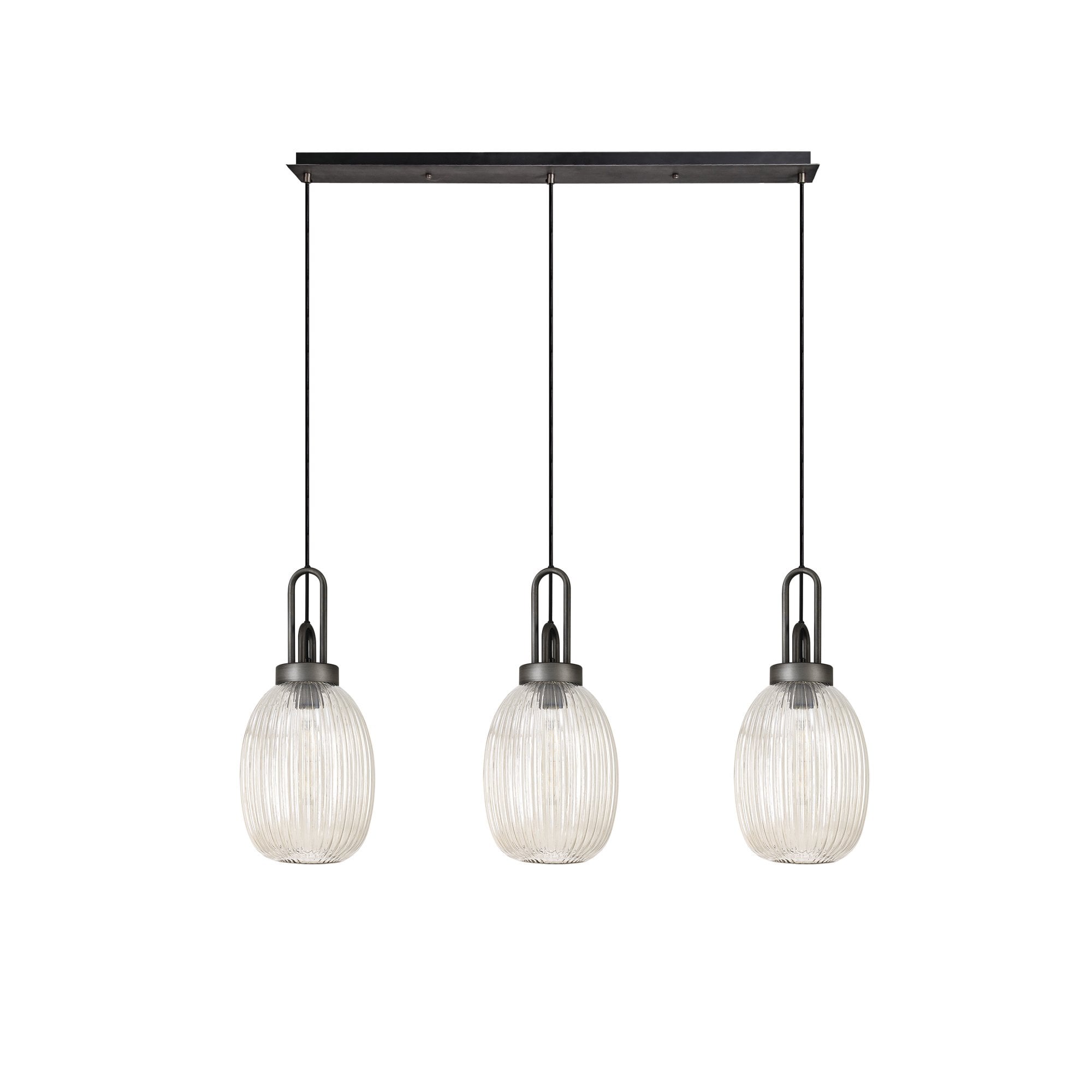 NLK06069 Amsterdam 3 Light Linear Pendant Copper Matt Black