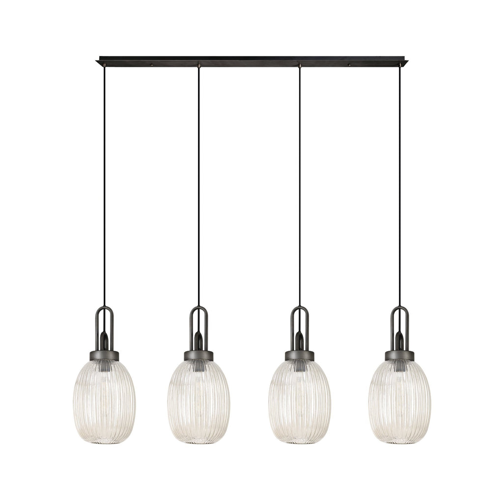 NLK06069 Amsterdam 3 Light Linear Pendant Copper Matt Black